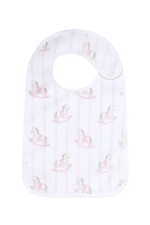 Pink Rocking Horse Feeding Bib