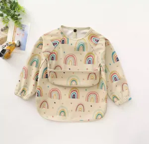 Rainbow Star - Toddler & Baby Long Sleeve Waterproof Apron Smock Bib