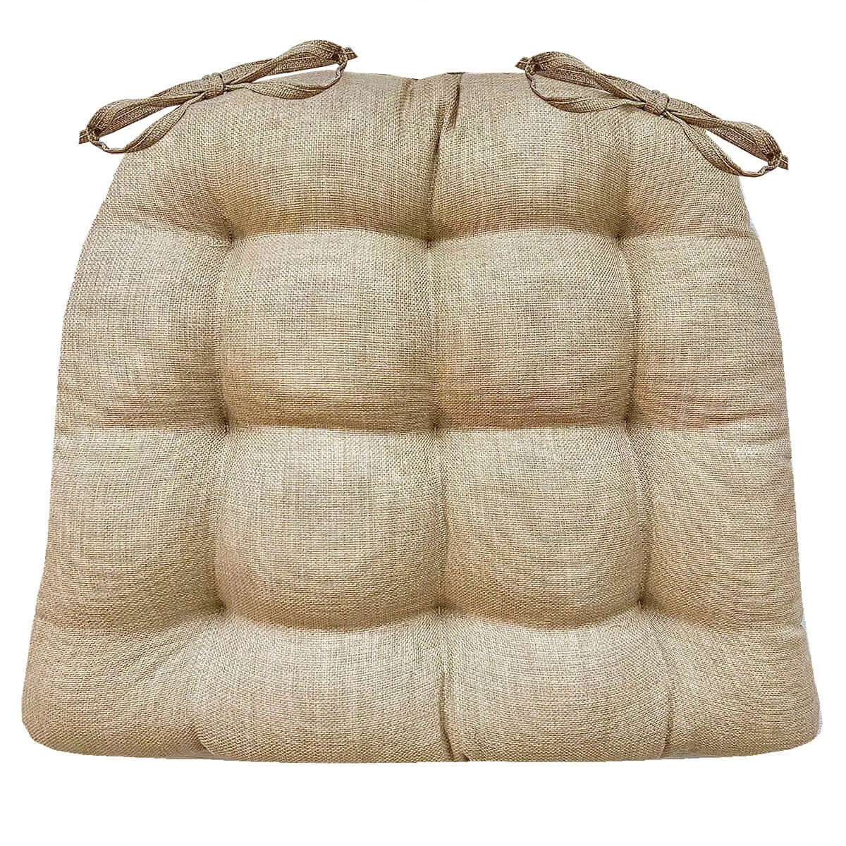 Rave Sand Indoor / Outdoor Dining Chair Pads - Latex Foam Fill, Solid Neutral Color