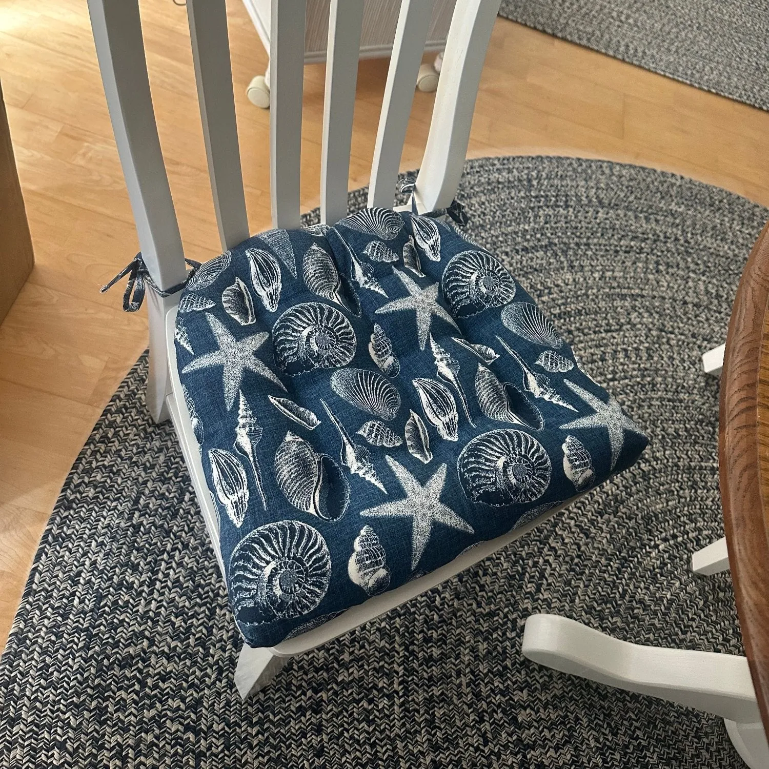 Shoreline Indoor / Outdoor Navy Blue Patio Cushions & Dining Chair Pads