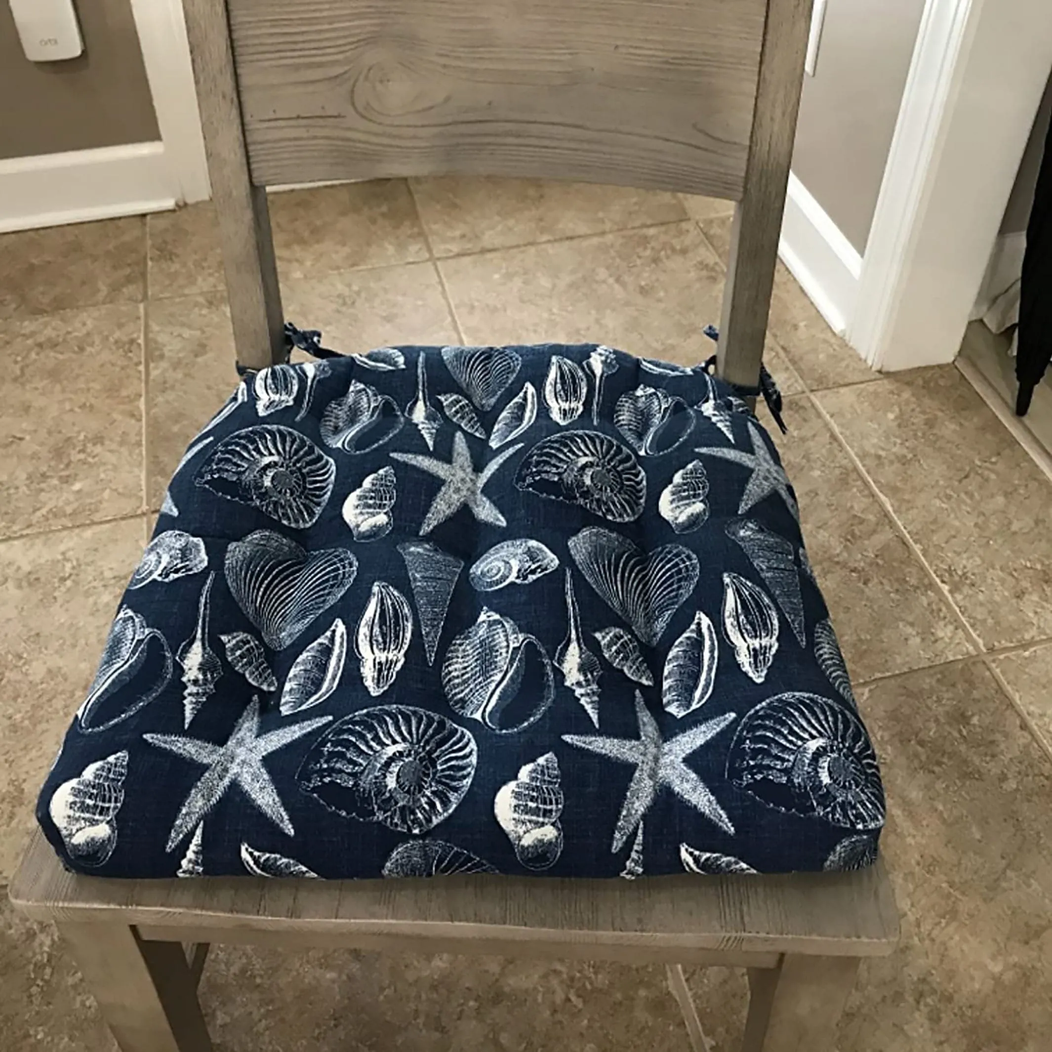 Shoreline Indoor / Outdoor Navy Blue Patio Cushions & Dining Chair Pads