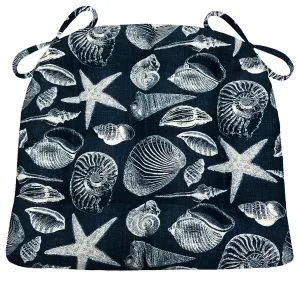 Shoreline Indoor / Outdoor Navy Blue Patio Cushions & Dining Chair Pads