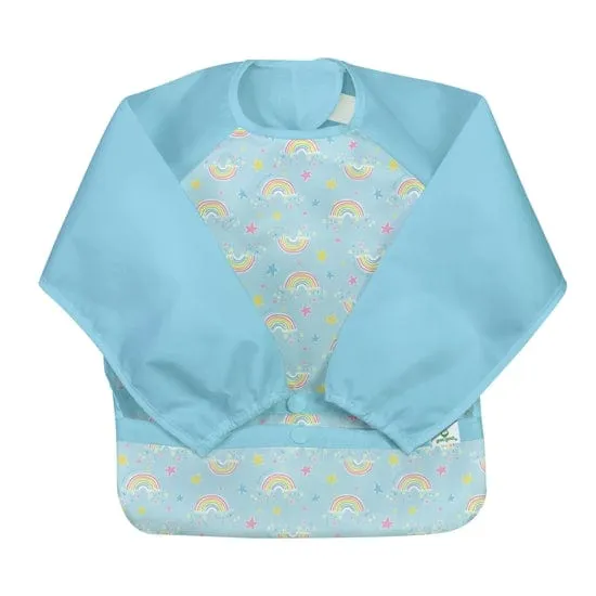 Snap   Go® Easy-wear Long Sleeve Bib Aqua Rainbows