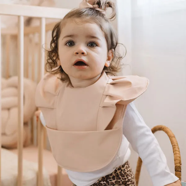 Snuggle Hunny Waterproof Snuggle Bib - Nude Frill