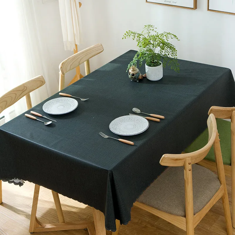 Stain Resistant Waterproof Solid PVC Tablecloth