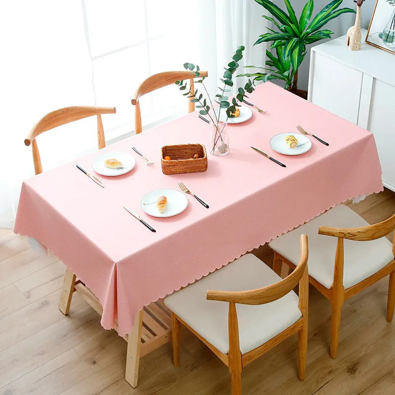 Stain Resistant Waterproof Solid PVC Tablecloth