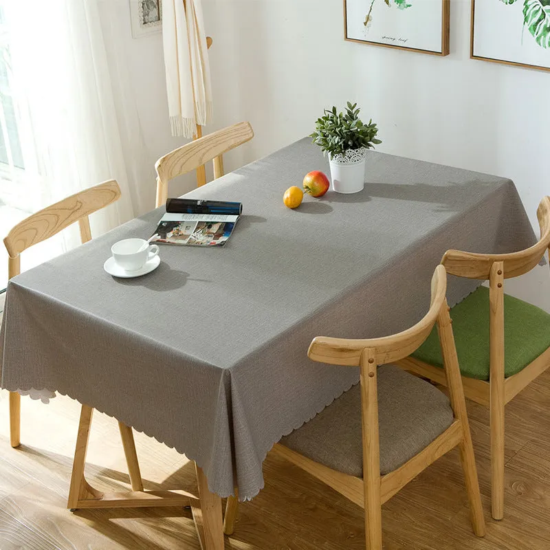 Stain Resistant Waterproof Solid PVC Tablecloth