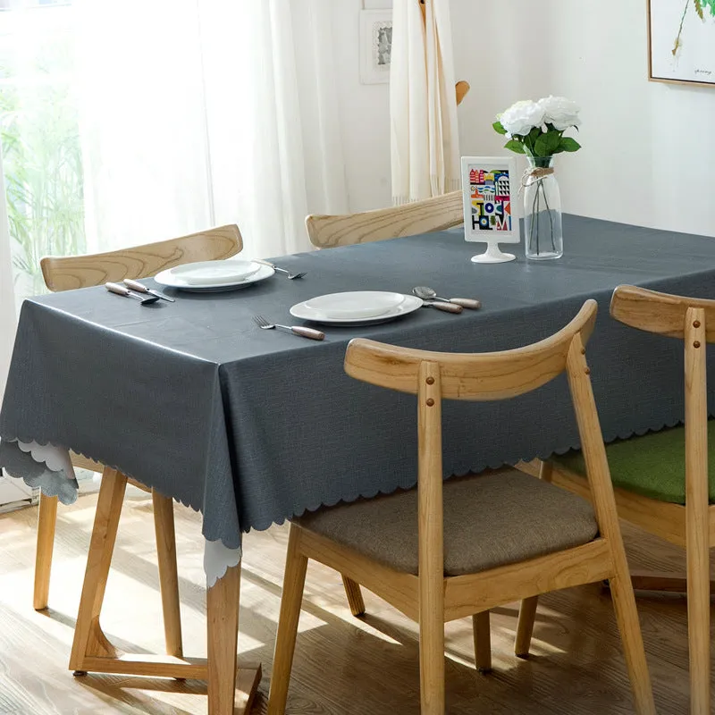 Stain Resistant Waterproof Solid PVC Tablecloth