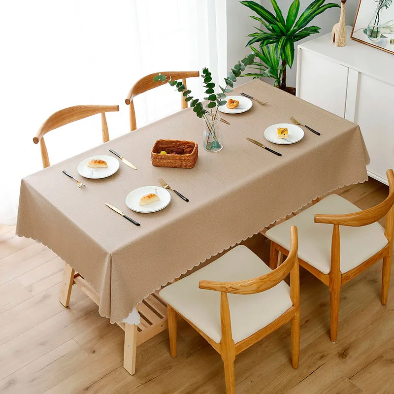 Stain Resistant Waterproof Solid PVC Tablecloth