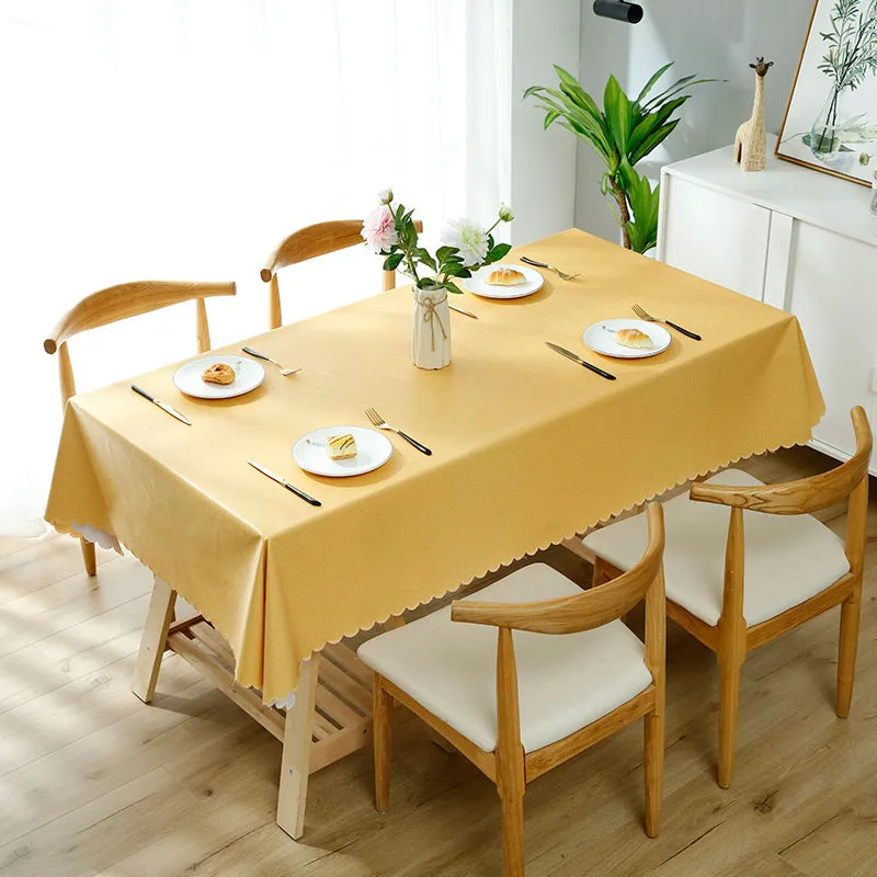 Stain Resistant Waterproof Solid PVC Tablecloth