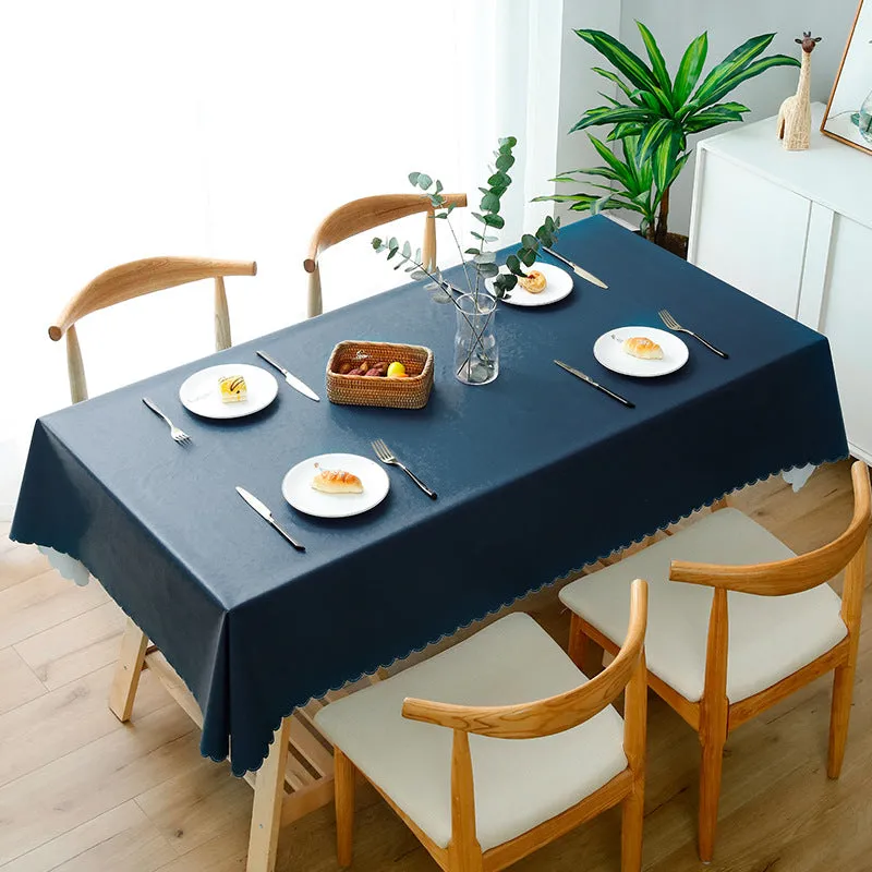 Stain Resistant Waterproof Solid PVC Tablecloth