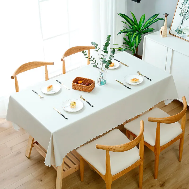 Stain Resistant Waterproof Solid PVC Tablecloth
