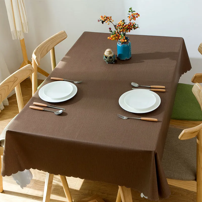 Stain Resistant Waterproof Solid PVC Tablecloth