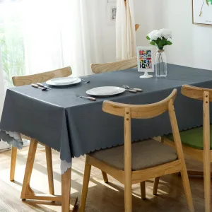 Stain Resistant Waterproof Solid PVC Tablecloth