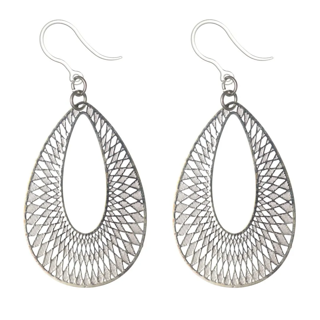 Textured Bib Dangles Hypoallergenic Earrings for Sensitive Ears Made with Plastic Posts