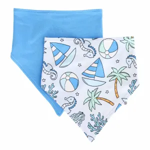 Tiny Tides 2pc Bandana Bibs | Blue