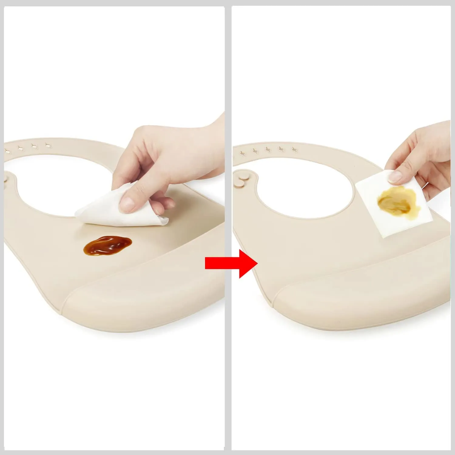 Waterproof Silicone Feeding Bib-White