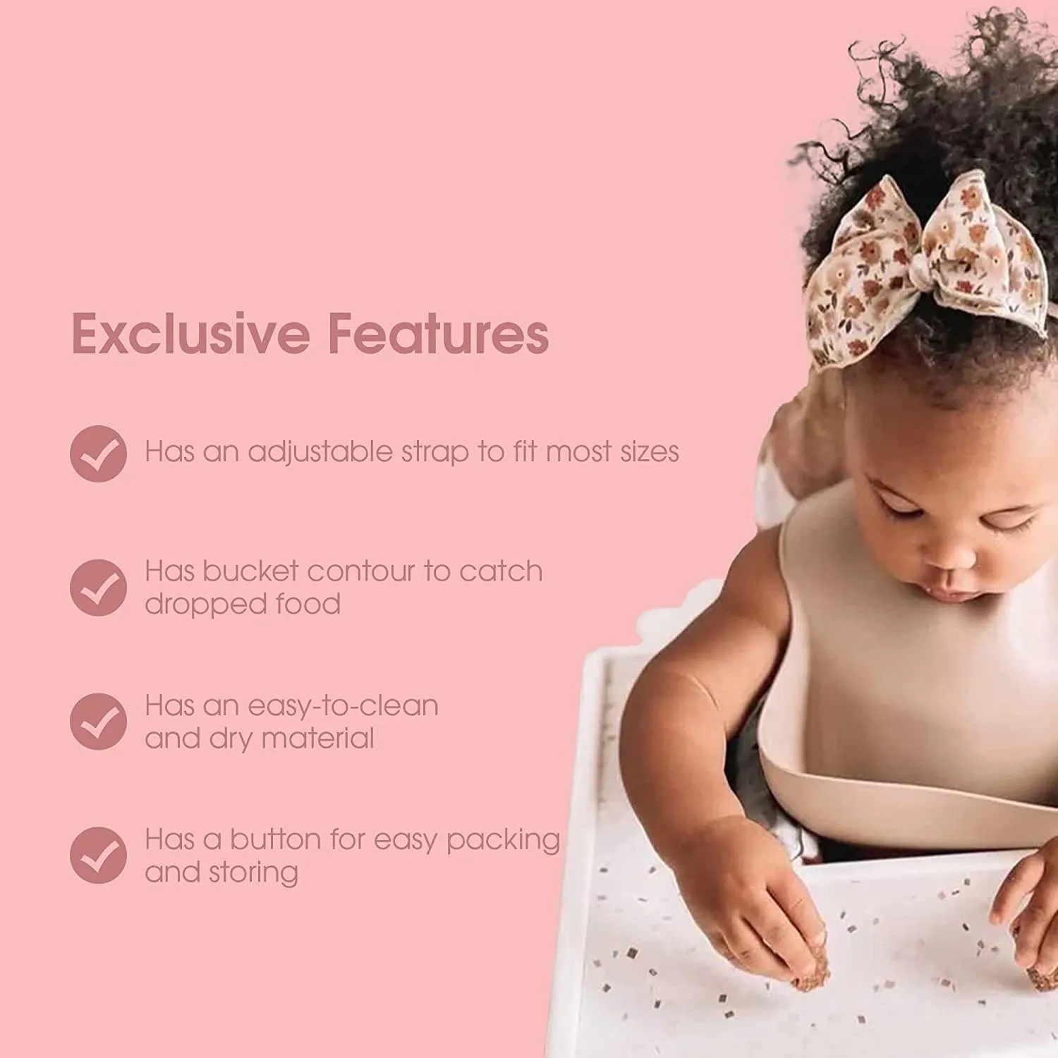 Waterproof Silicone Feeding Bib-White