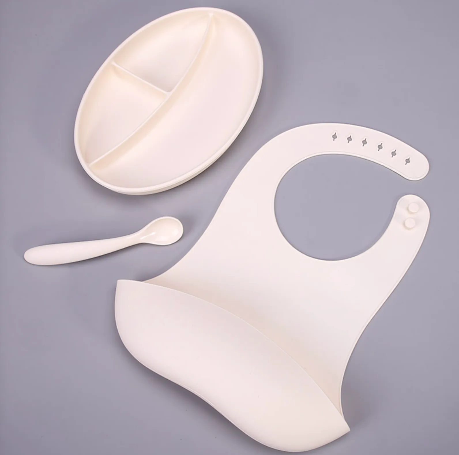 Waterproof Silicone Feeding Bib-White